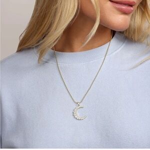 Melinda Maria Callisto Moon Necklace in Silver